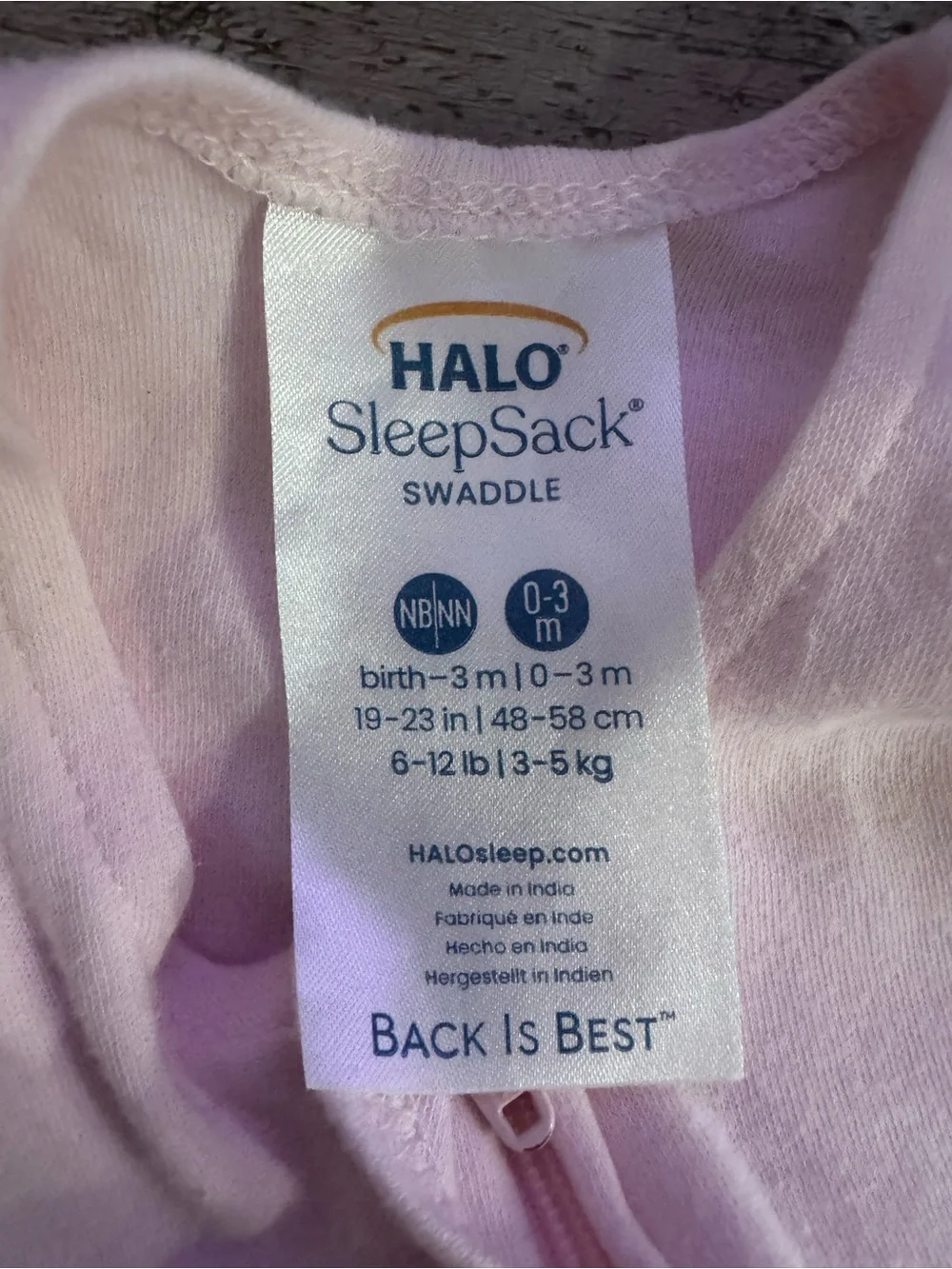 Halo Light Pink Infant Sleep Sack